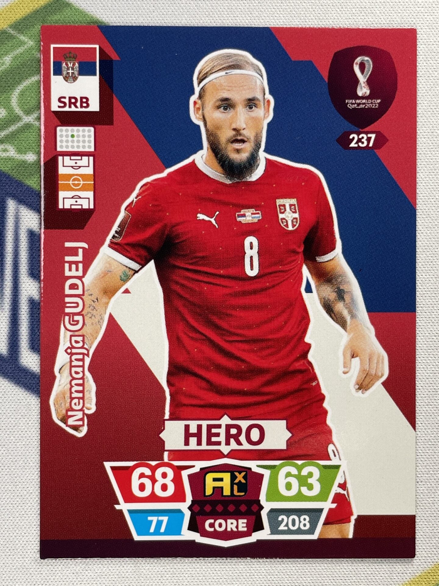 Nemanja Gudelj Serbia Panini World Cup 2022 Adrenalyn XL Card