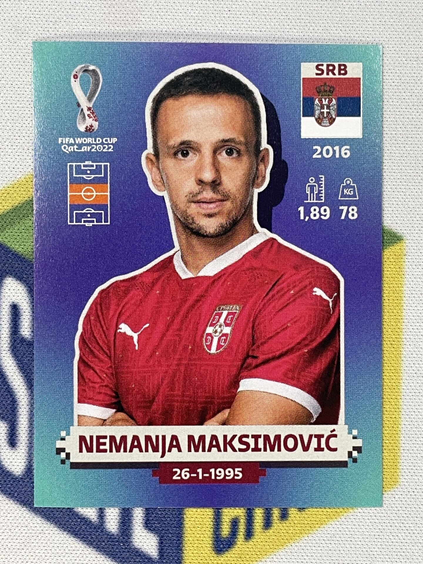 Nemanja Maksimovic Serbia Panini World Cup 2022 Qatar Stickers