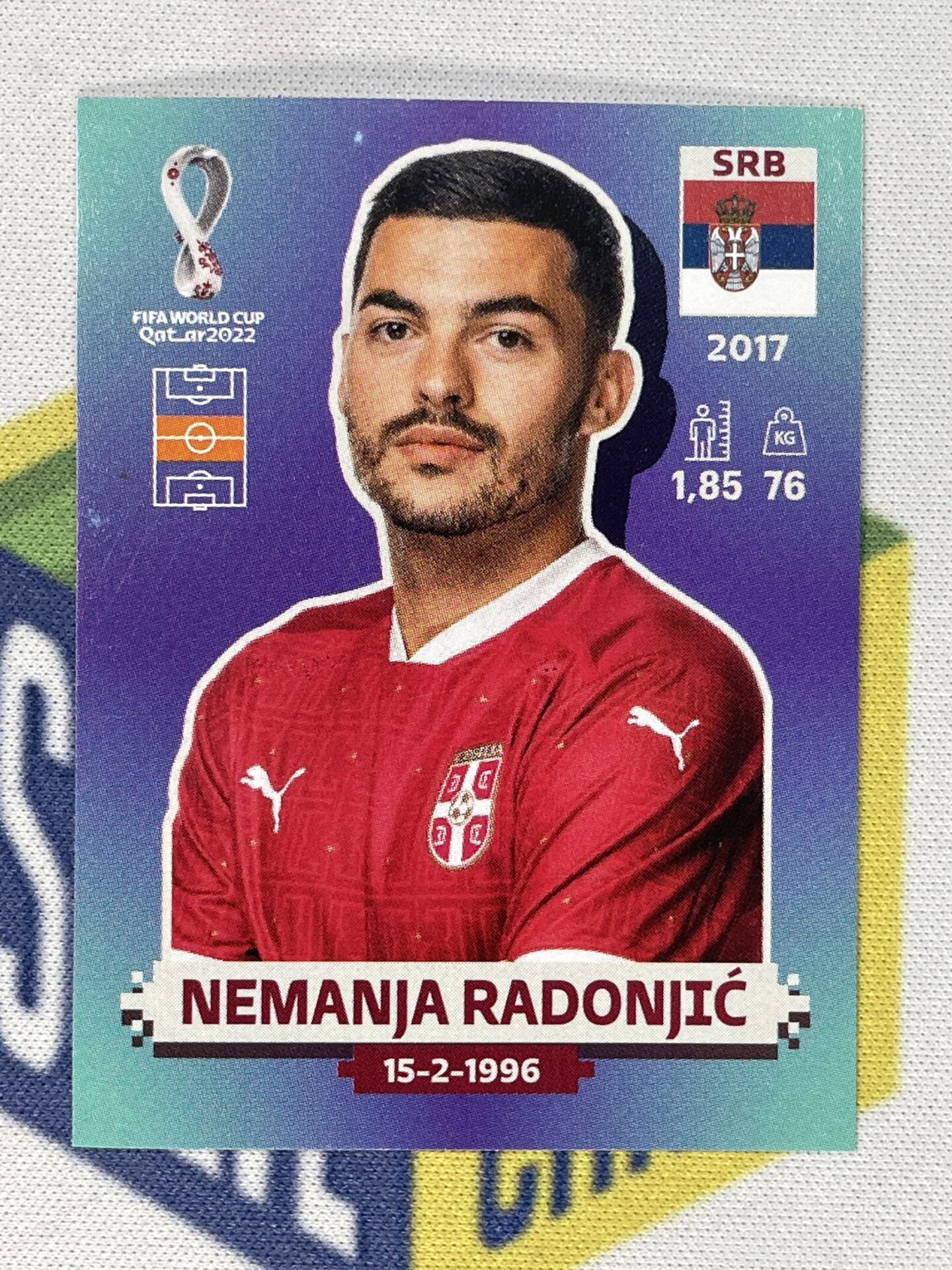 Nemanja Radonjic Serbia Panini World Cup 2022 Qatar Stickers