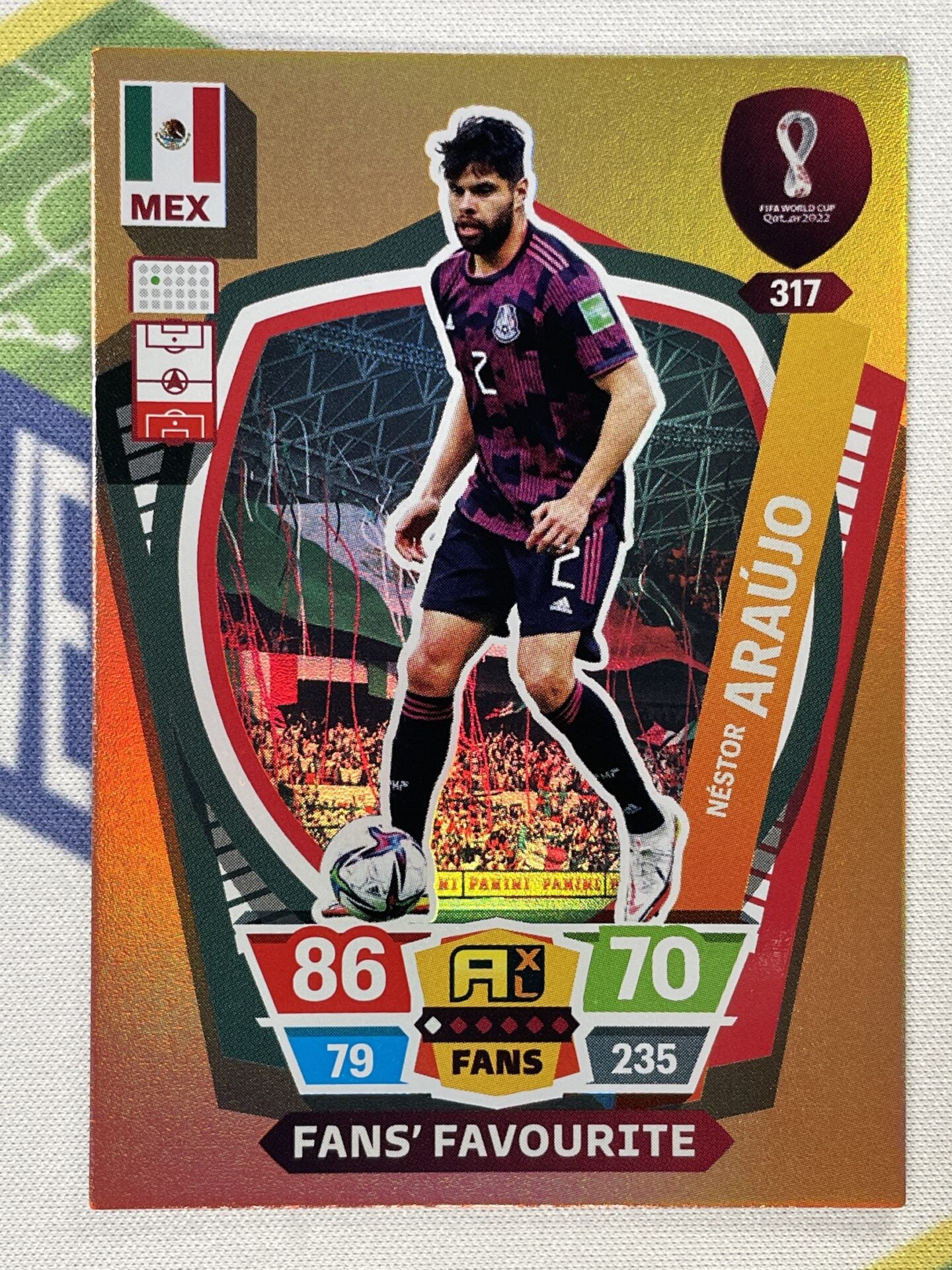 Nestor Araujo Mexico Fans Favourite Panini World Cup 2022 Adrenalyn XL Card