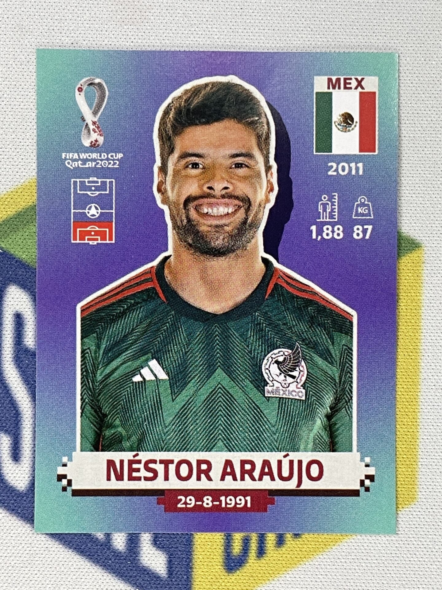 Nestor Araujo Mexico Panini World Cup 2022 Qatar Stickers