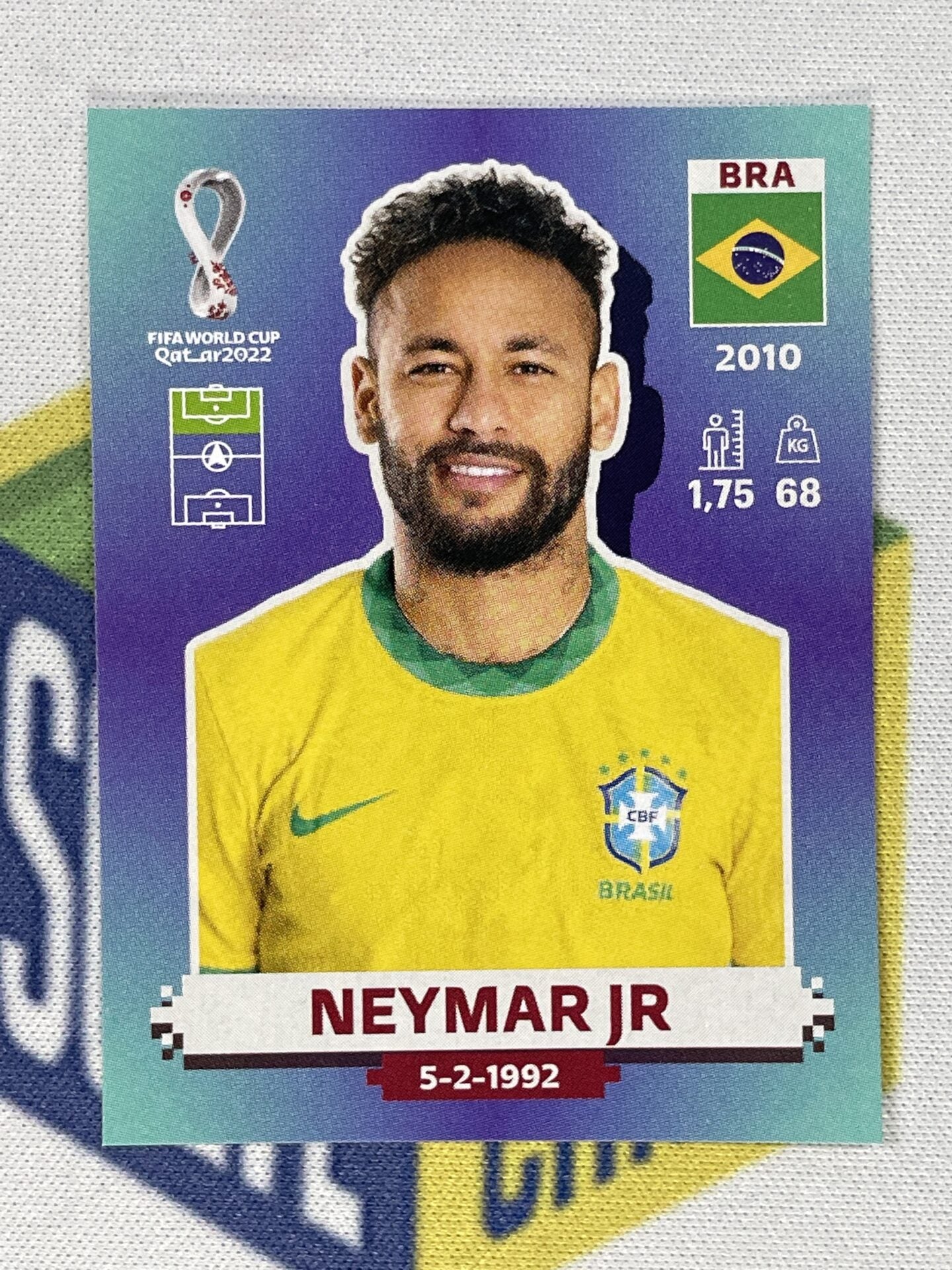 Neymar Jr Brazil Panini World Cup 2022 Qatar Stickers