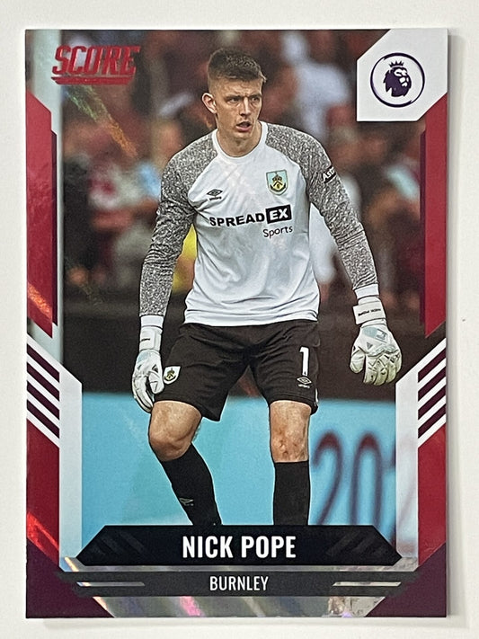 Nick Pope Burnley Base Red Lava Parallel Panini Premier League Score 2021 2022