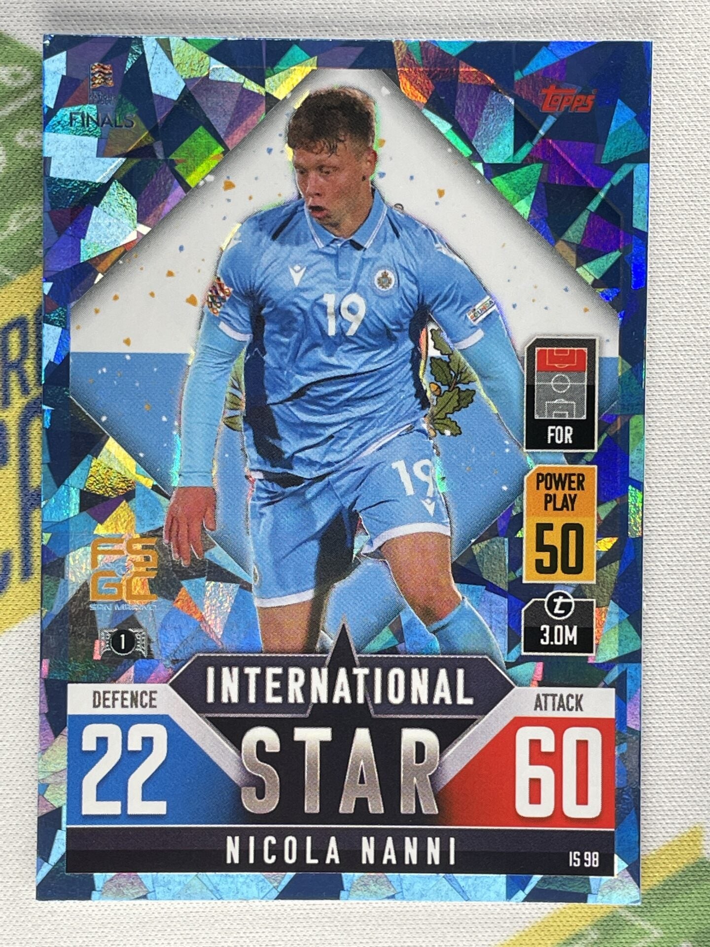 Nicola Nanni San Marino Crystal Foil Parallel Topps Match Attax 101 Road to Nations League 2022 Card