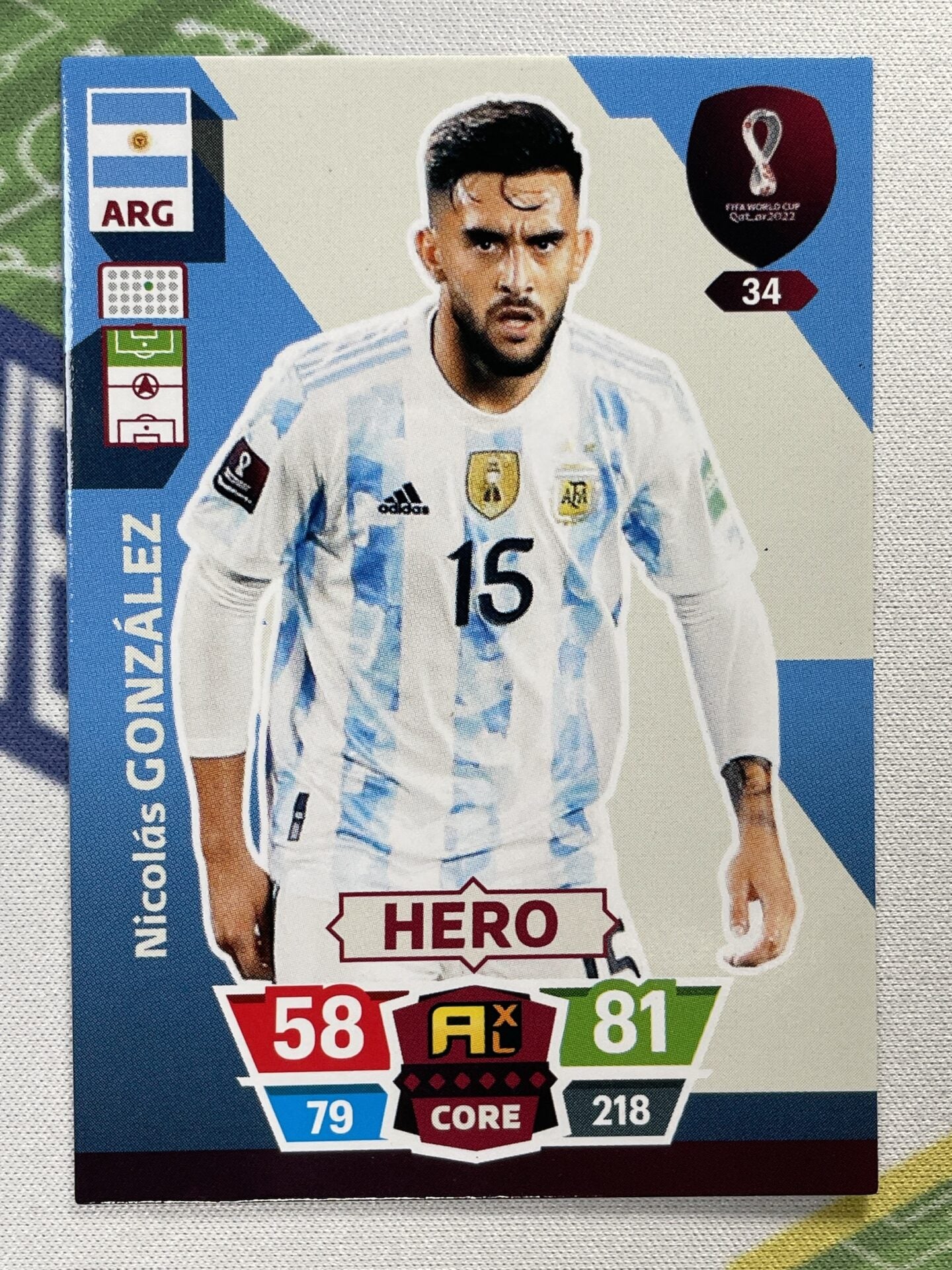 Nicolas Gonzalez Argentina Panini World Cup 2022 Adrenalyn XL Card