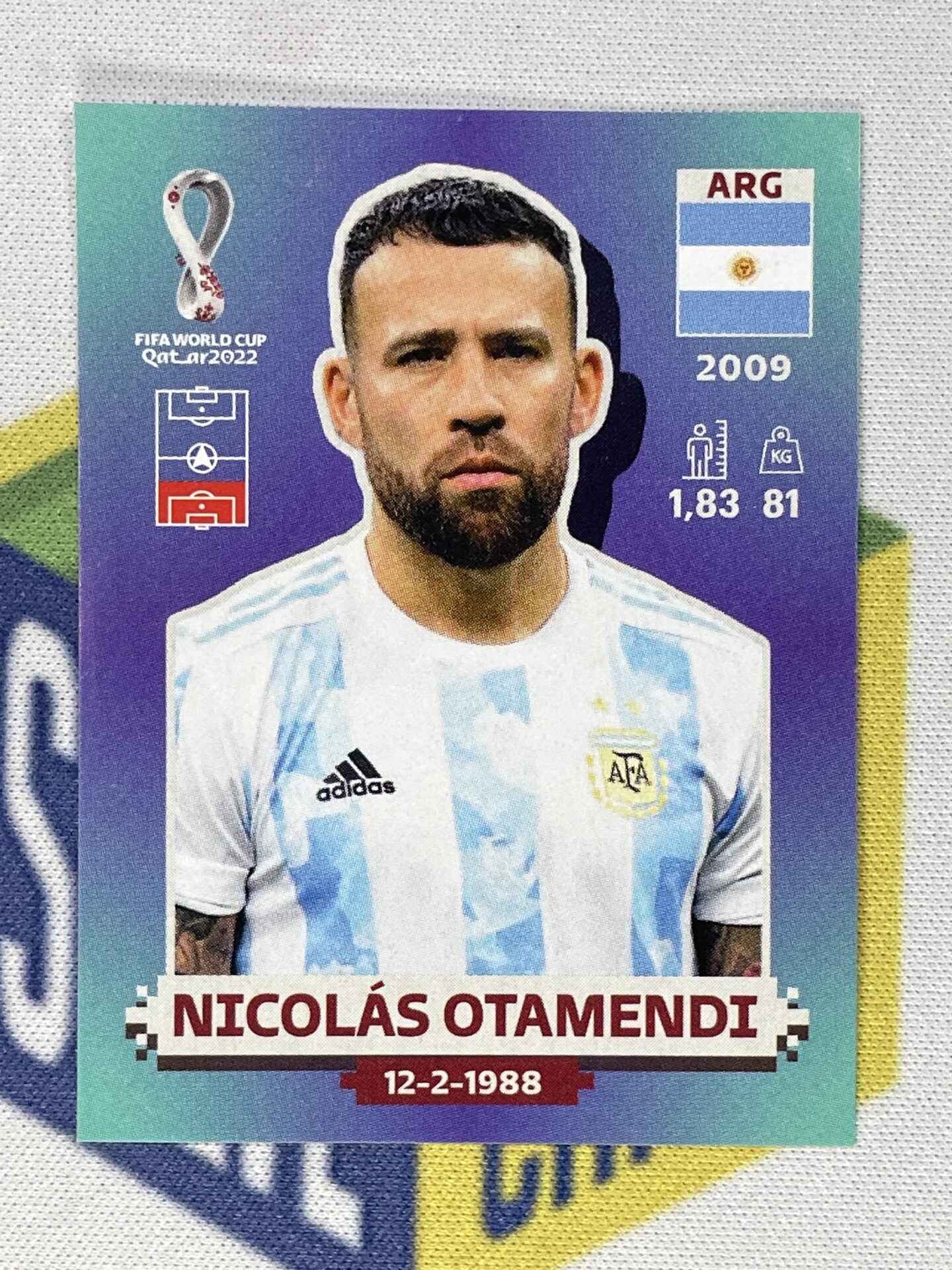 Nicolas Otamendi Argentina Panini World Cup 2022 Qatar Stickers