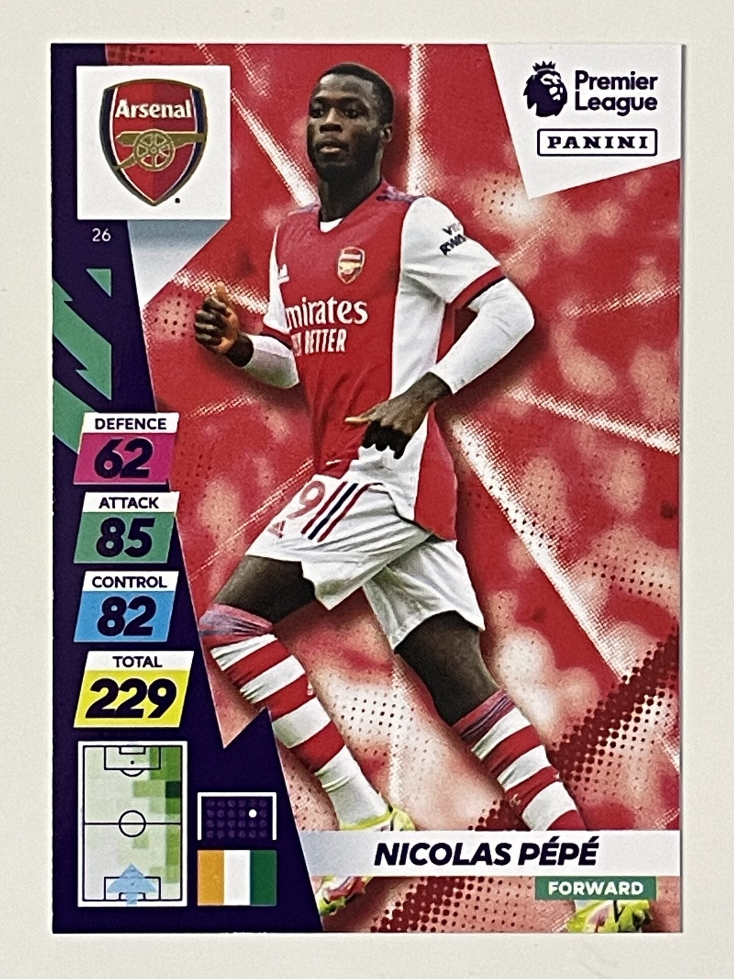 Nicolas Pepe Arsenal Base Panini Adrenalyn XL PLUS Premier League 2021 2022