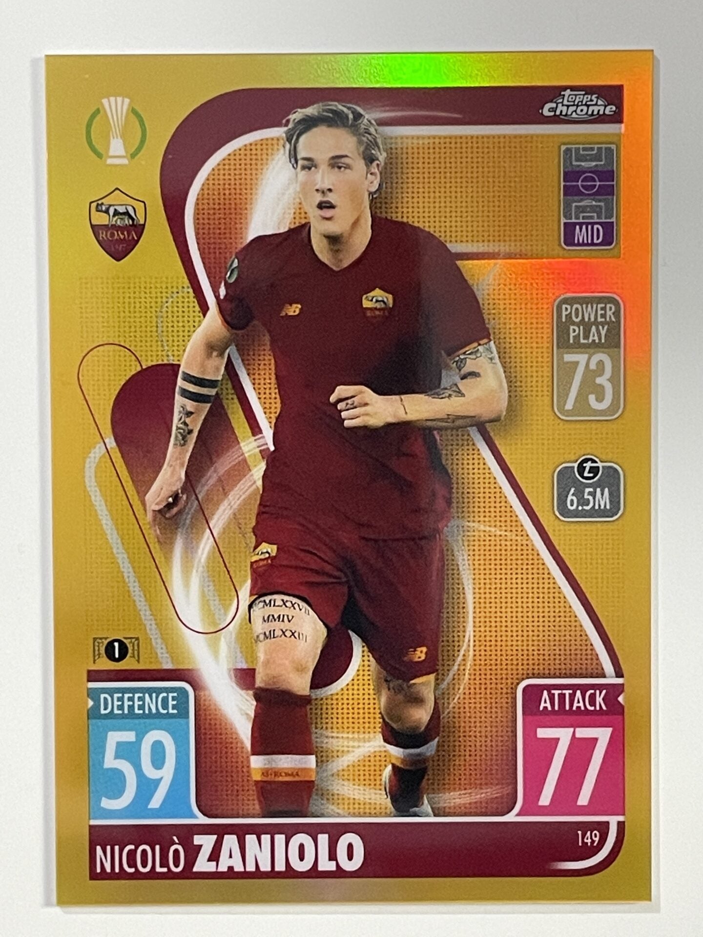 Nicolo Zaniolo Gold Parallel Topps Match Attax Chrome 2021 2022