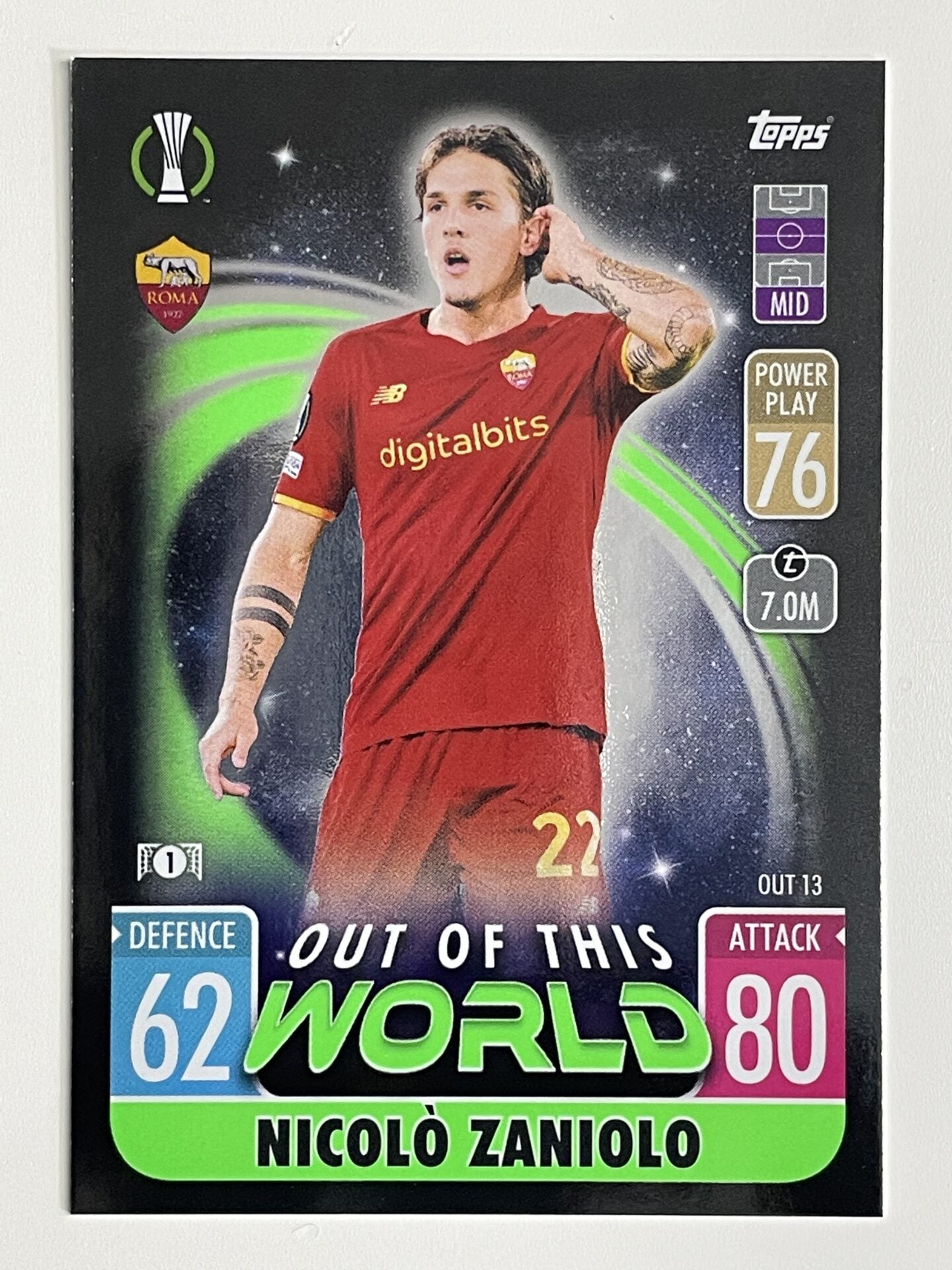 Nicolo Zaniolo Roma Out of this World Topps Match Attax Extra 2021:22 Champions League Card