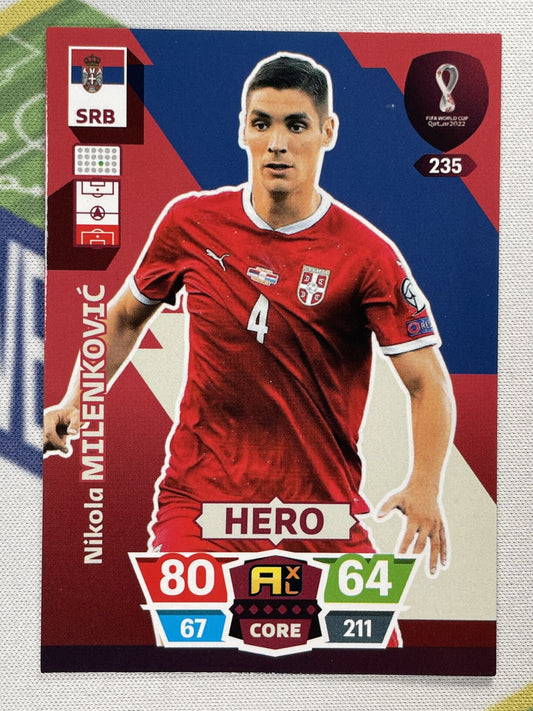 Nikola Milenkovic Serbia Panini World Cup 2022 Adrenalyn XL Card