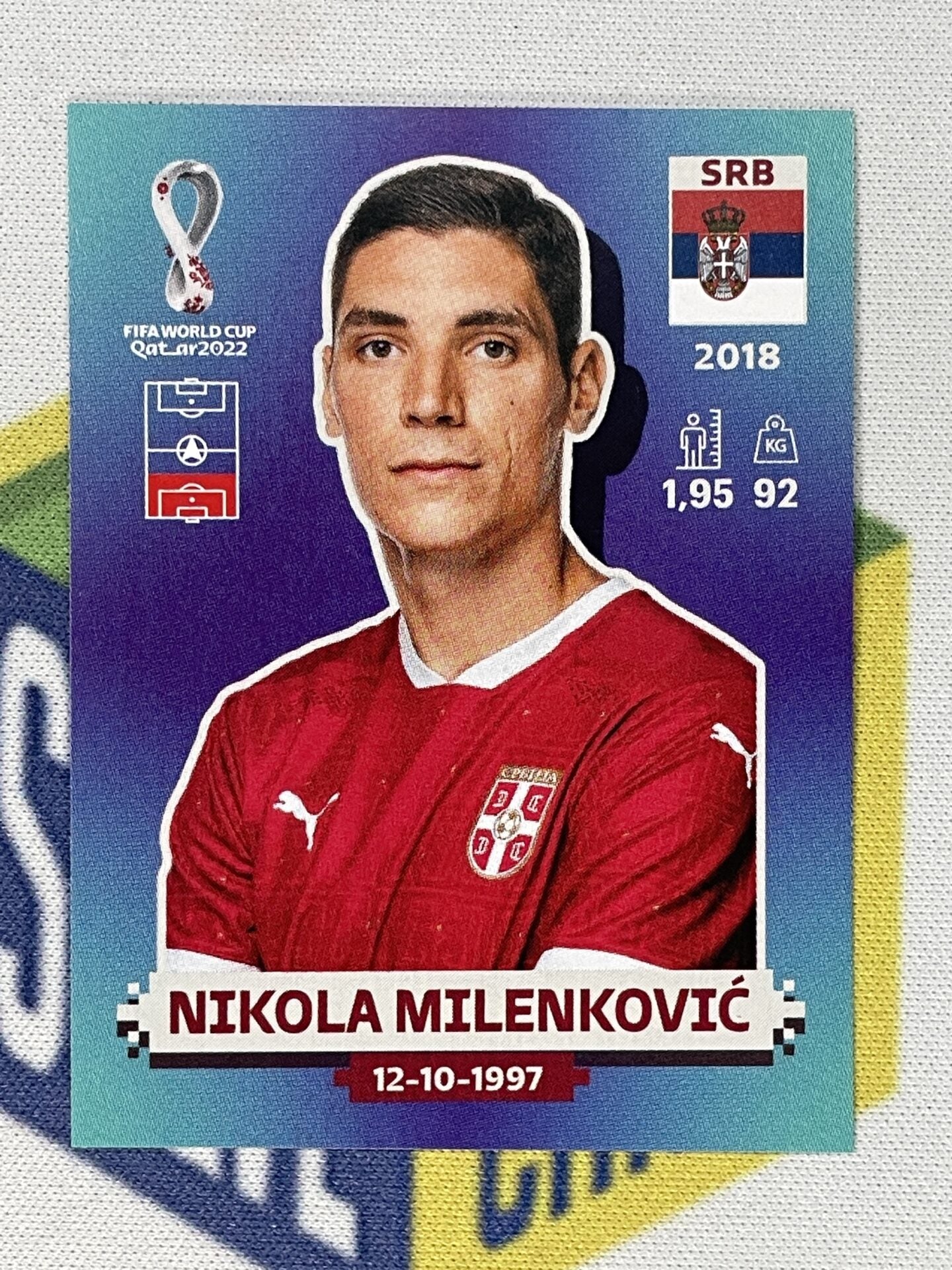 Nikola Milenkovic Serbia Panini World Cup 2022 Qatar Stickers