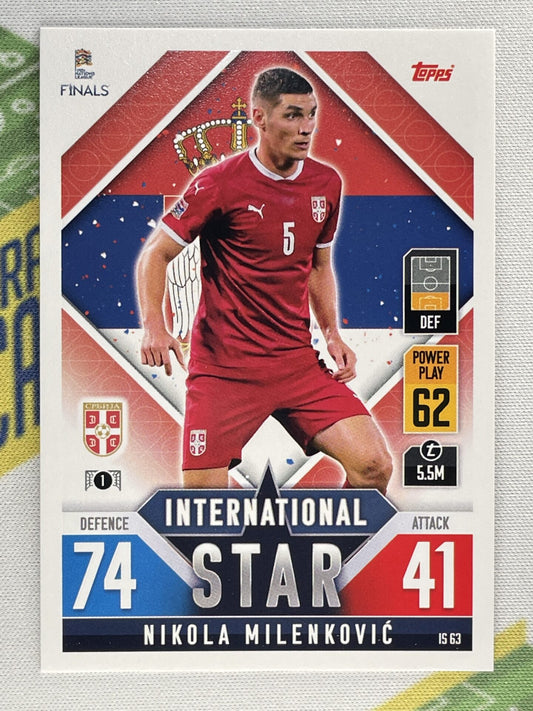 Nikola Milenkovic Serbia Topps Match Attax 101 Road to Nations League 2022 Card