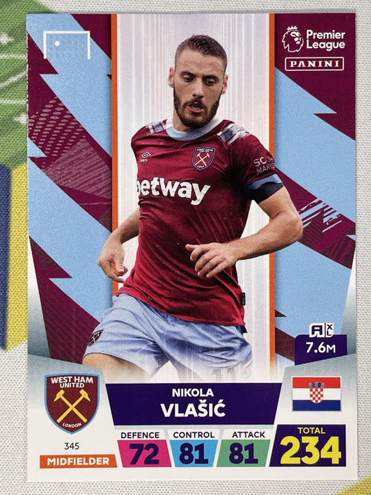 Nikola Vlasic West Ham Panini Premier League Adrenalyn XL 2023 Card