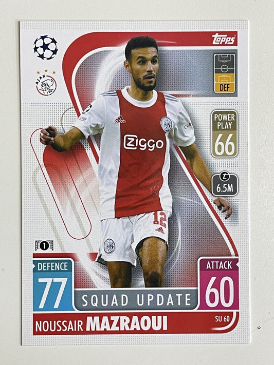 Noussair Mazraoui Ajax Base Topps Match Attax Extra 2021:22 Champions League Card