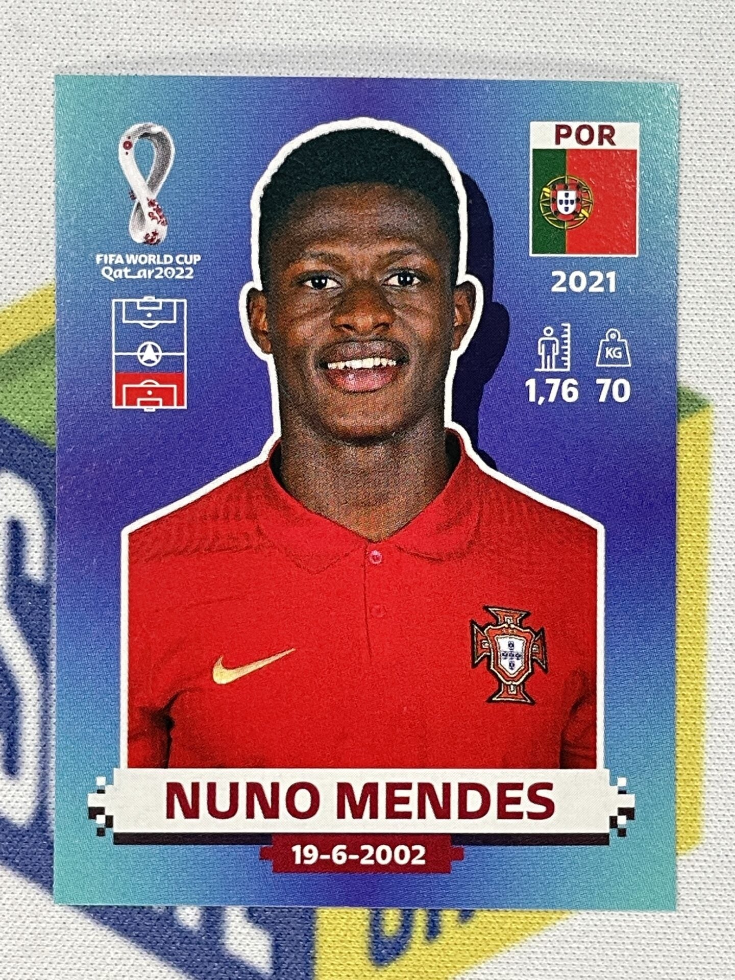 Nuno Mendes Portugal Panini World Cup 2022 Qatar Stickers