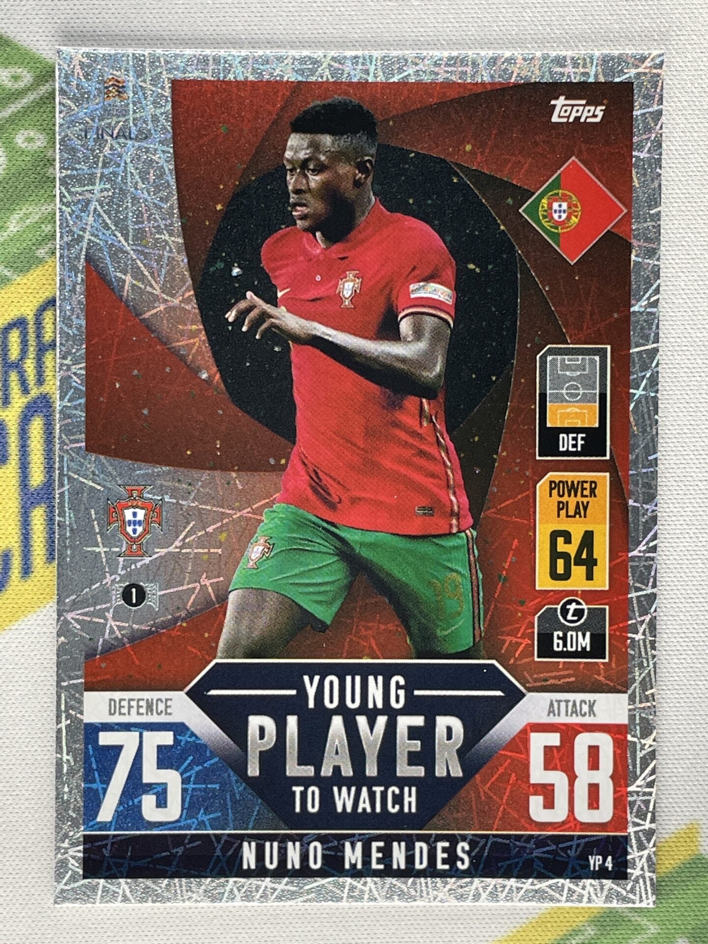 Nuno Mendes Portugal Young Player to Watch Topps Match Attax 101 Road to Nations League 2022 Card