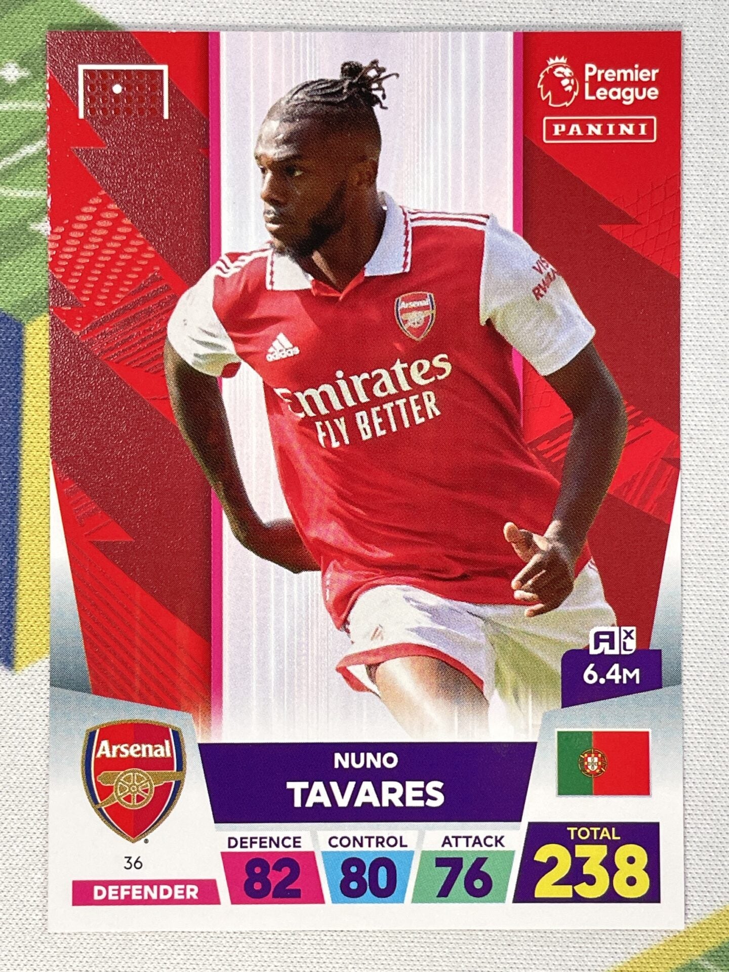 Nuno Tavares Arsenal Panini Premier League Adrenalyn XL 2023 Card