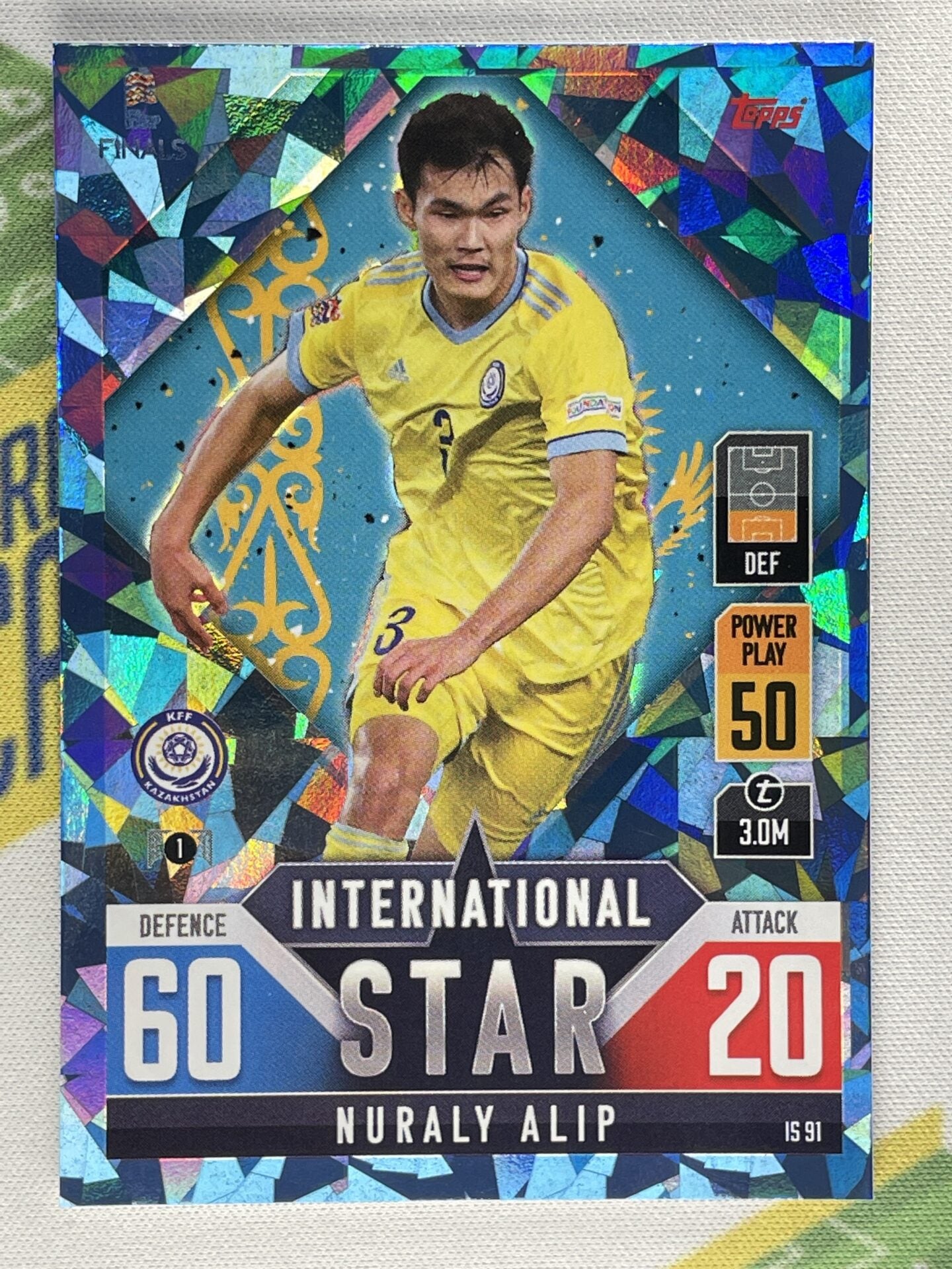 Nuraly Alip Kazakhstan Crystal Foil Parallel Topps Match Attax 101 Road to Nations League 2022 Card