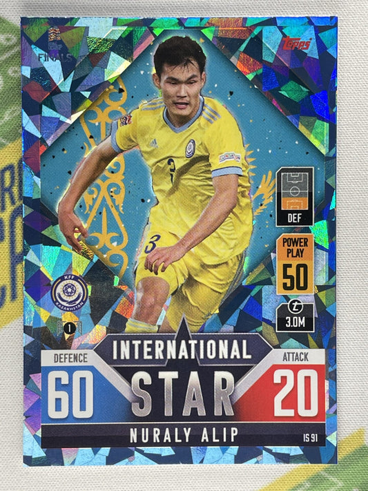 Nuraly Alip Kazakhstan Crystal Foil Parallel Topps Match Attax 101 Road to Nations League 2022 Card