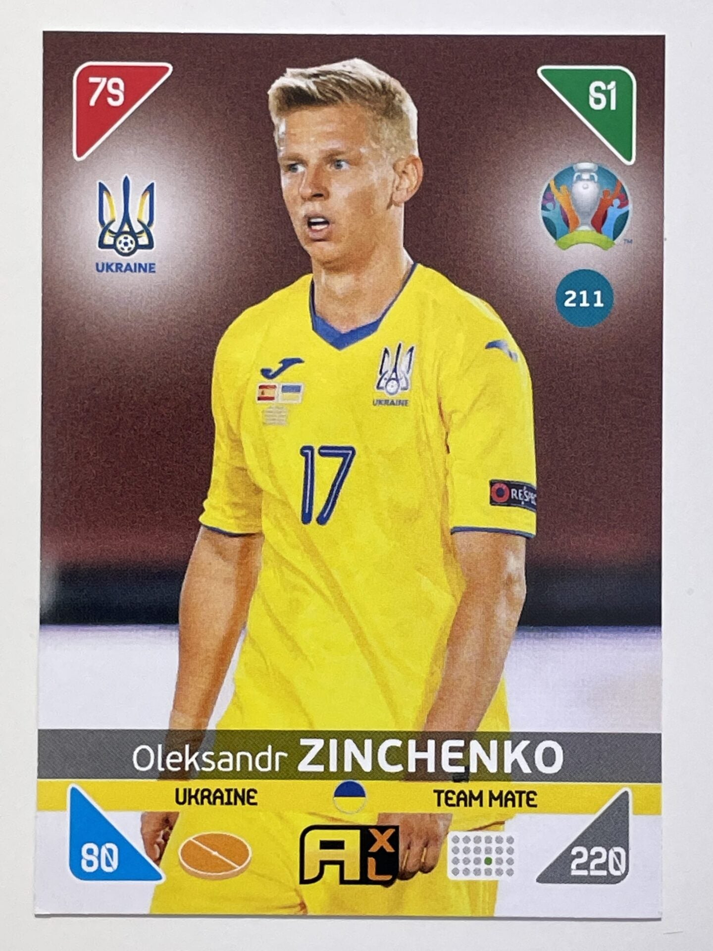 Oleksandr Zinchenko Team Mates (Ukraine) Football Card &#8211; Euro 2020 Adrenalyn XL