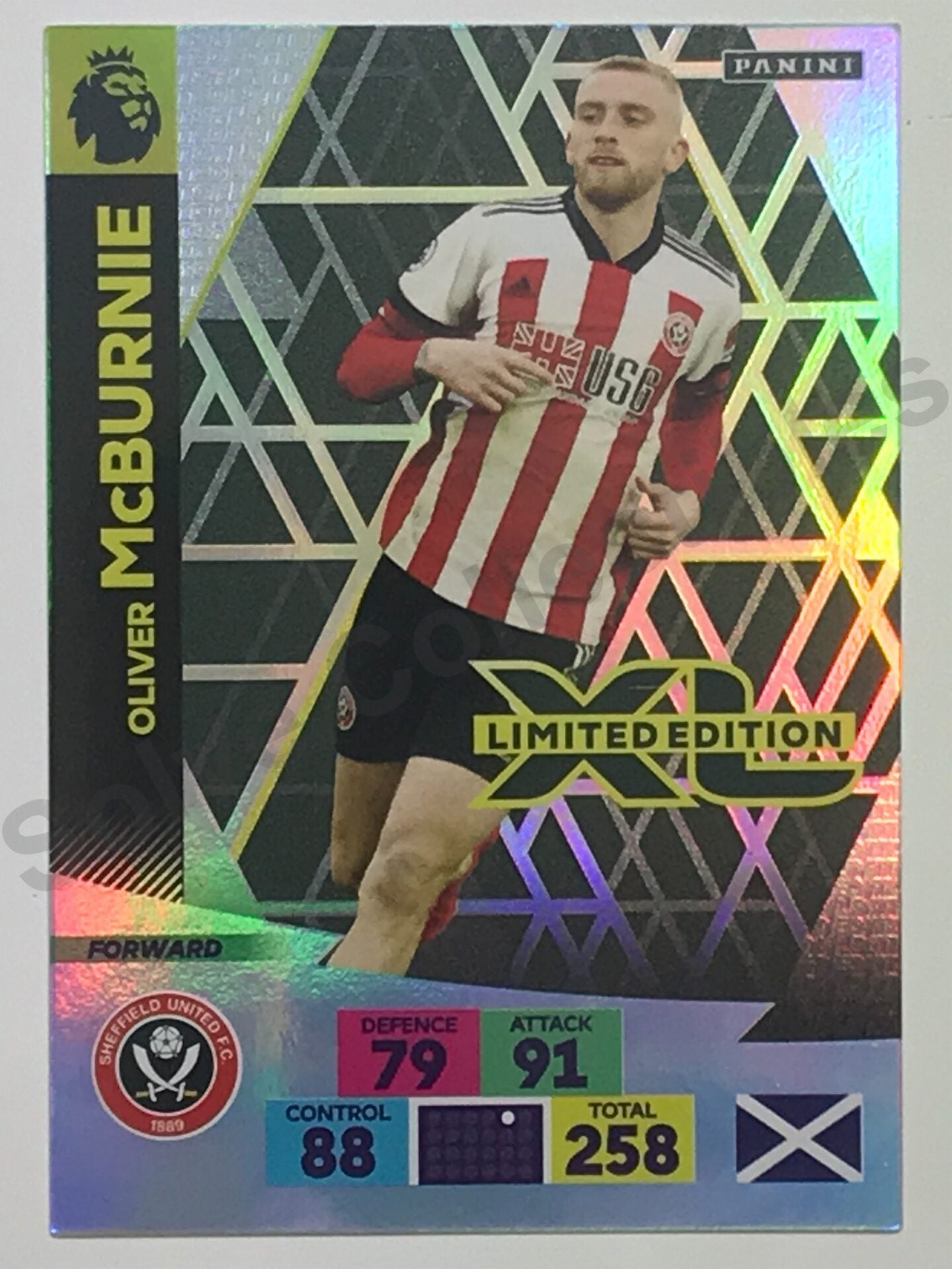 Oliver McBurnie Limited Edition (Sheffield United) Football Card &#8211; Premier League Adrenalyn XL 2020:21