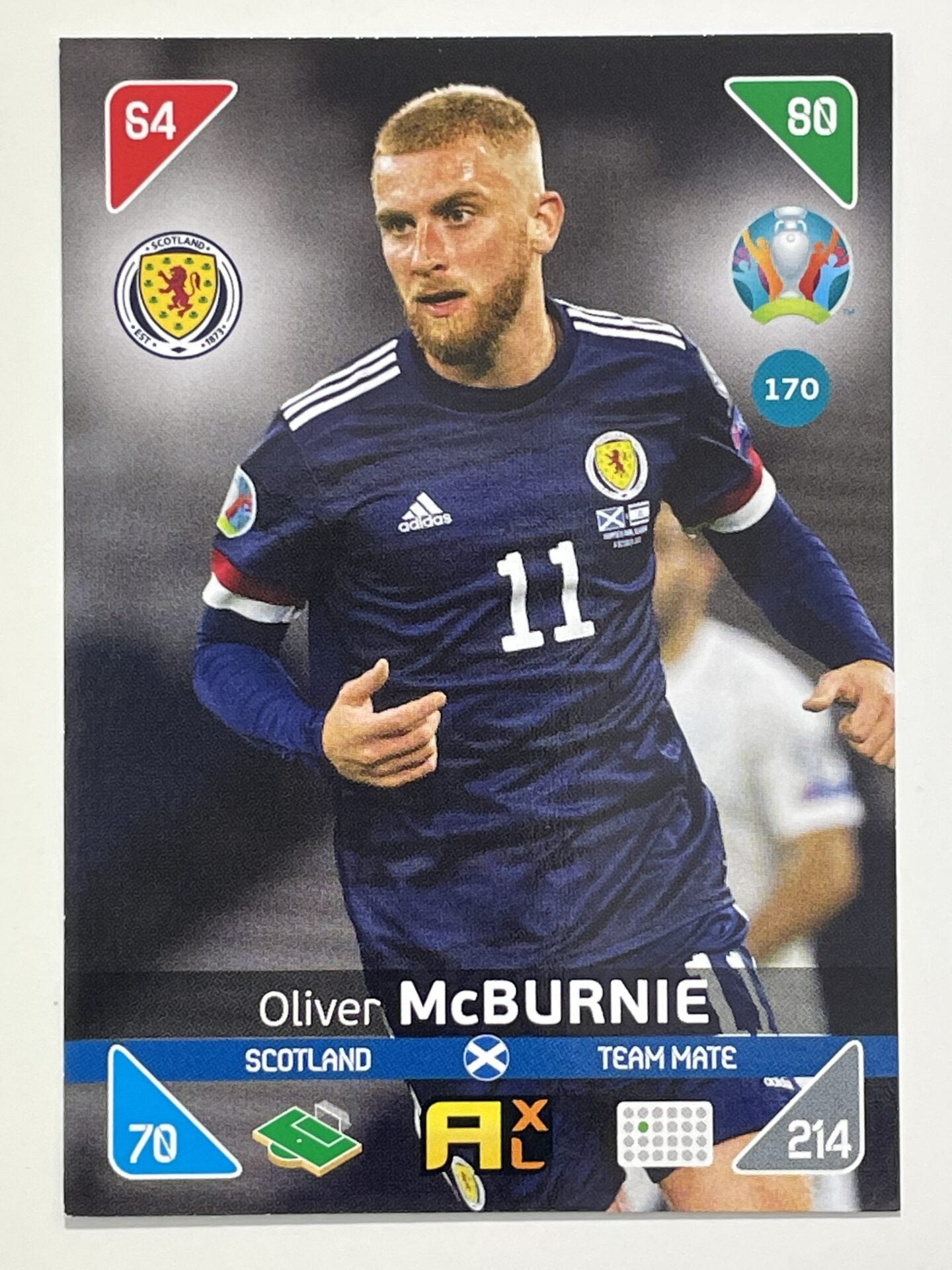 Oliver McBurnie Team Mates (Scotland) Football Card &#8211; Euro 2020 Adrenalyn