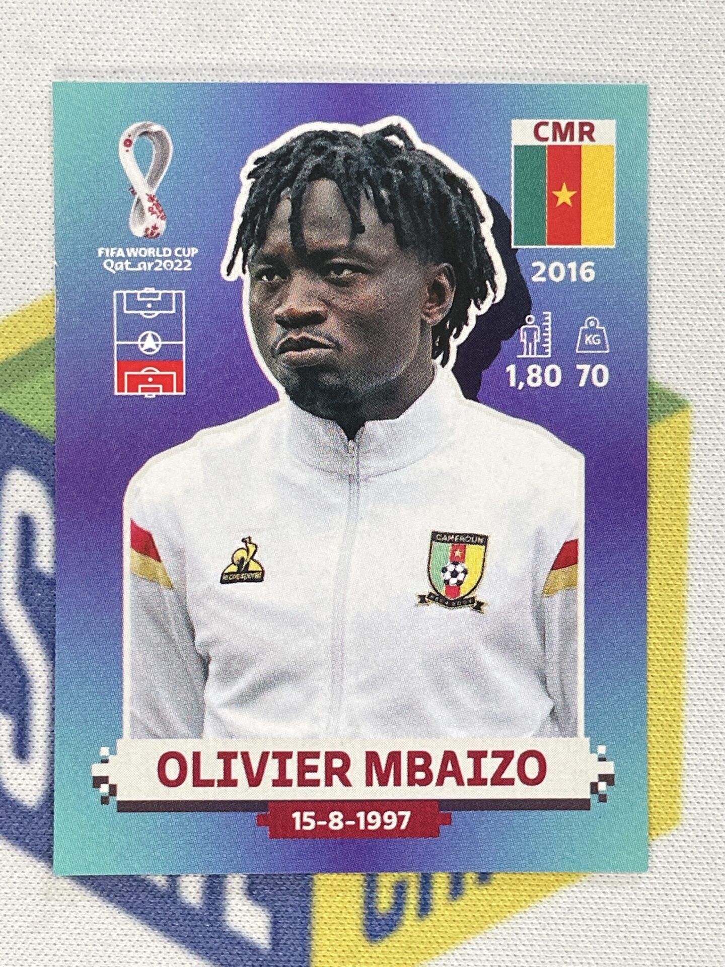 Olivier Mbaizo Cameroon Panini World Cup 2022 Qatar Stickers