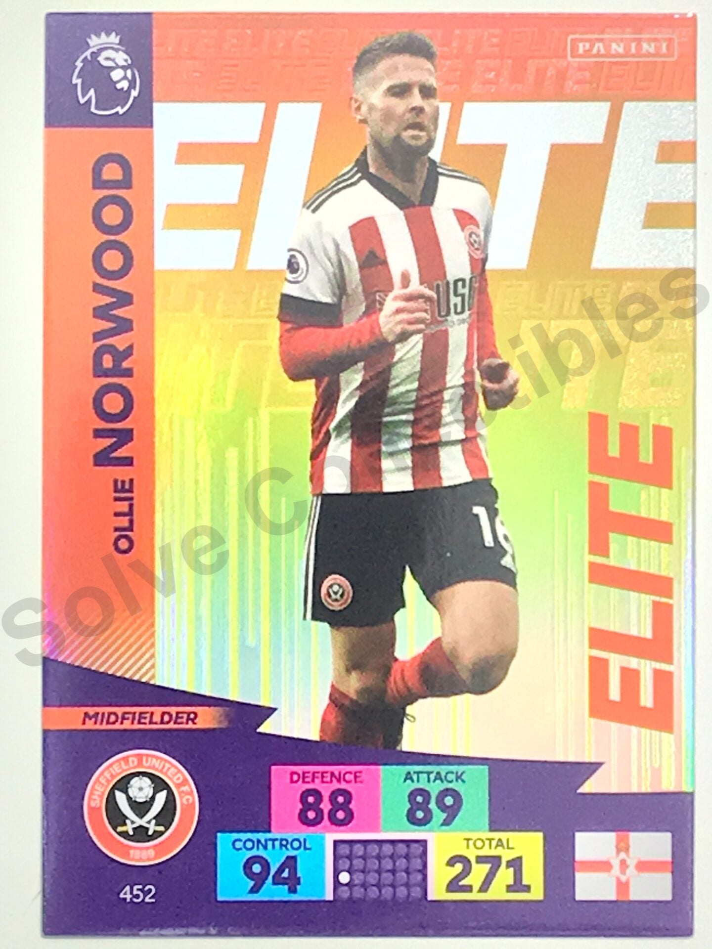 Ollie Norwood (Sheffield United) &#8211; Elite Football Card &#8211; Premier League Adrenalyn XL 2020:21