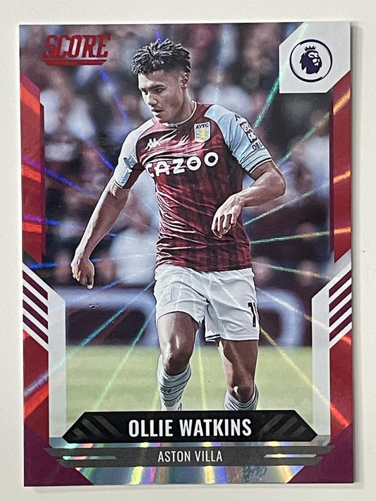 Ollie Watkins Aston Villa Base Red Laser Parallel Panini Premier League Score 2021 2022