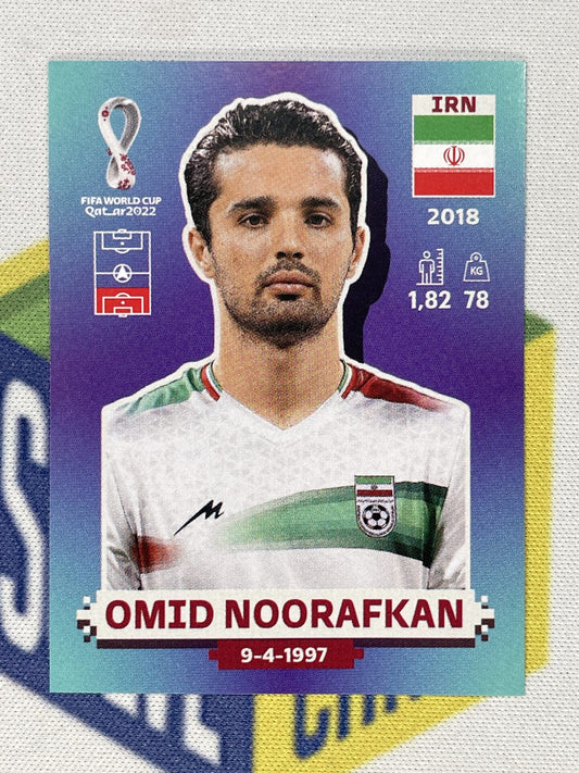 Omid Noorafkan Iran Panini World Cup 2022 Qatar Stickers