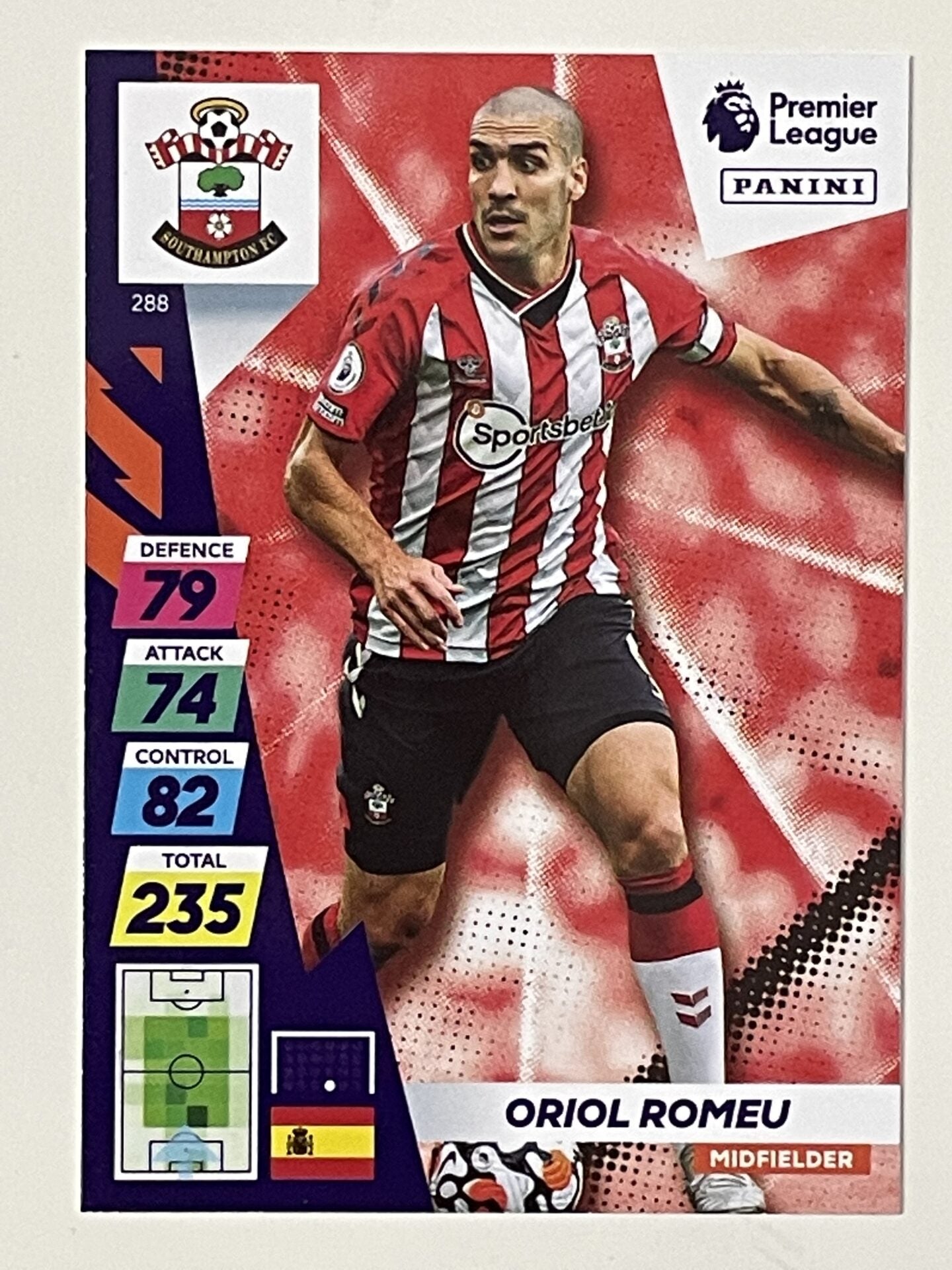 Oriol Romeu Southampton Base Panini Adrenalyn XL PLUS Premier League 2021 2022