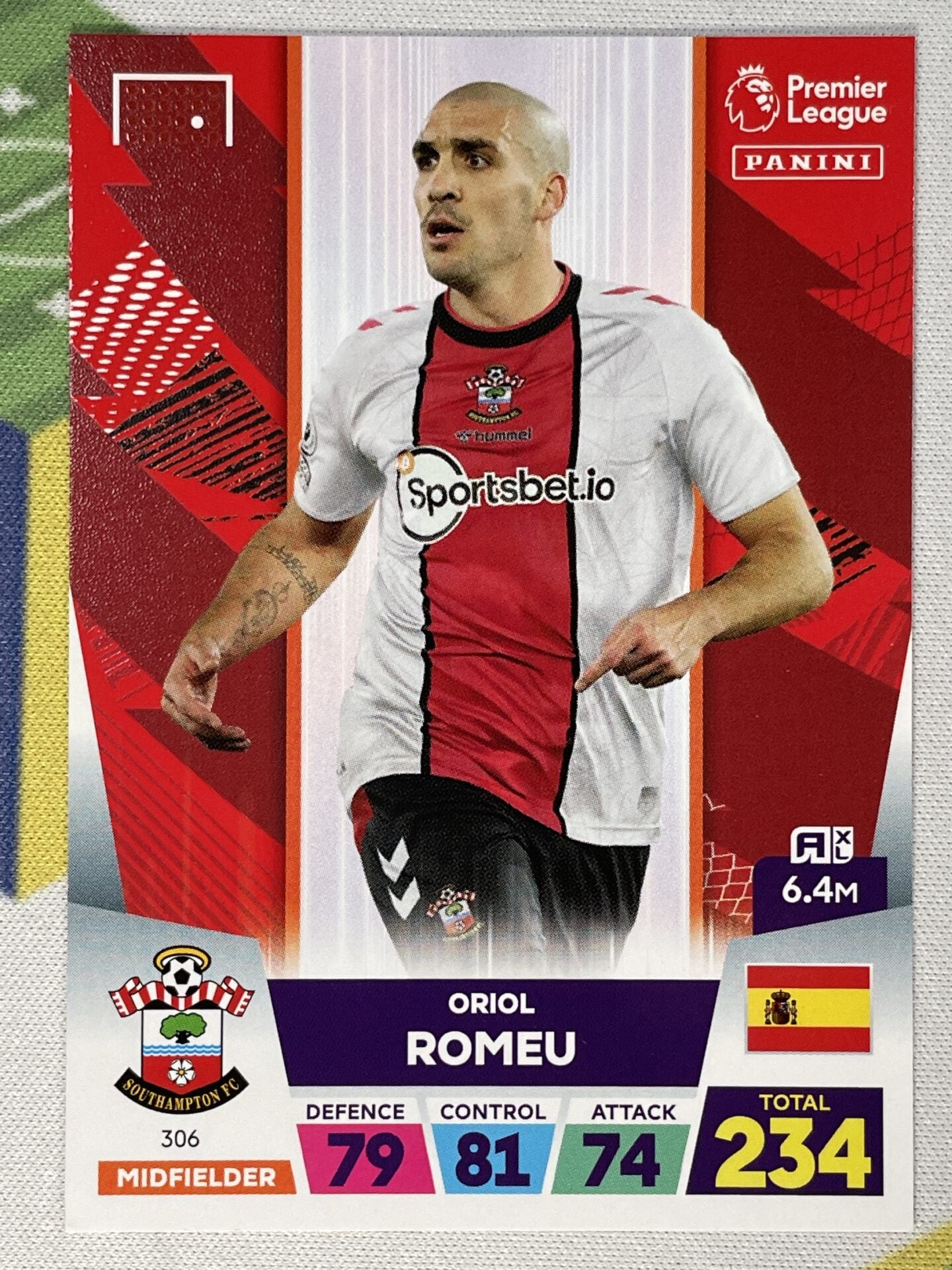 Oriol Romeu Southampton Panini Premier League Adrenalyn XL 2023 Card