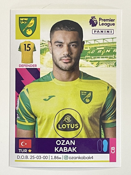 Ozan Kabak Norwich City Panini Premier League 2022 Football Sticker