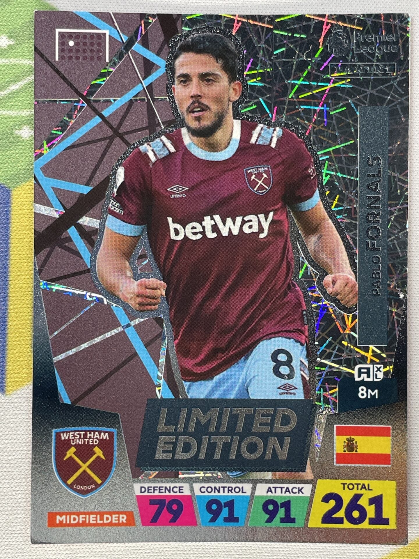 Pablo Fornals West Ham Limited Edition Panini Premier League Adrenalyn XL 2023 Card