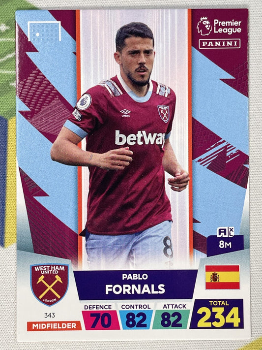 Pablo Fornals West Ham Panini Premier League Adrenalyn XL 2023 Card