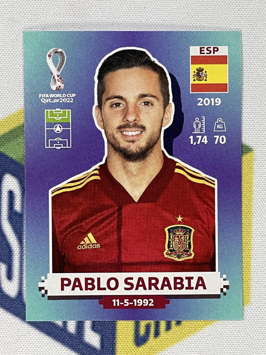 Pablo Sarabia Spain Panini World Cup 2022 Qatar Stickers