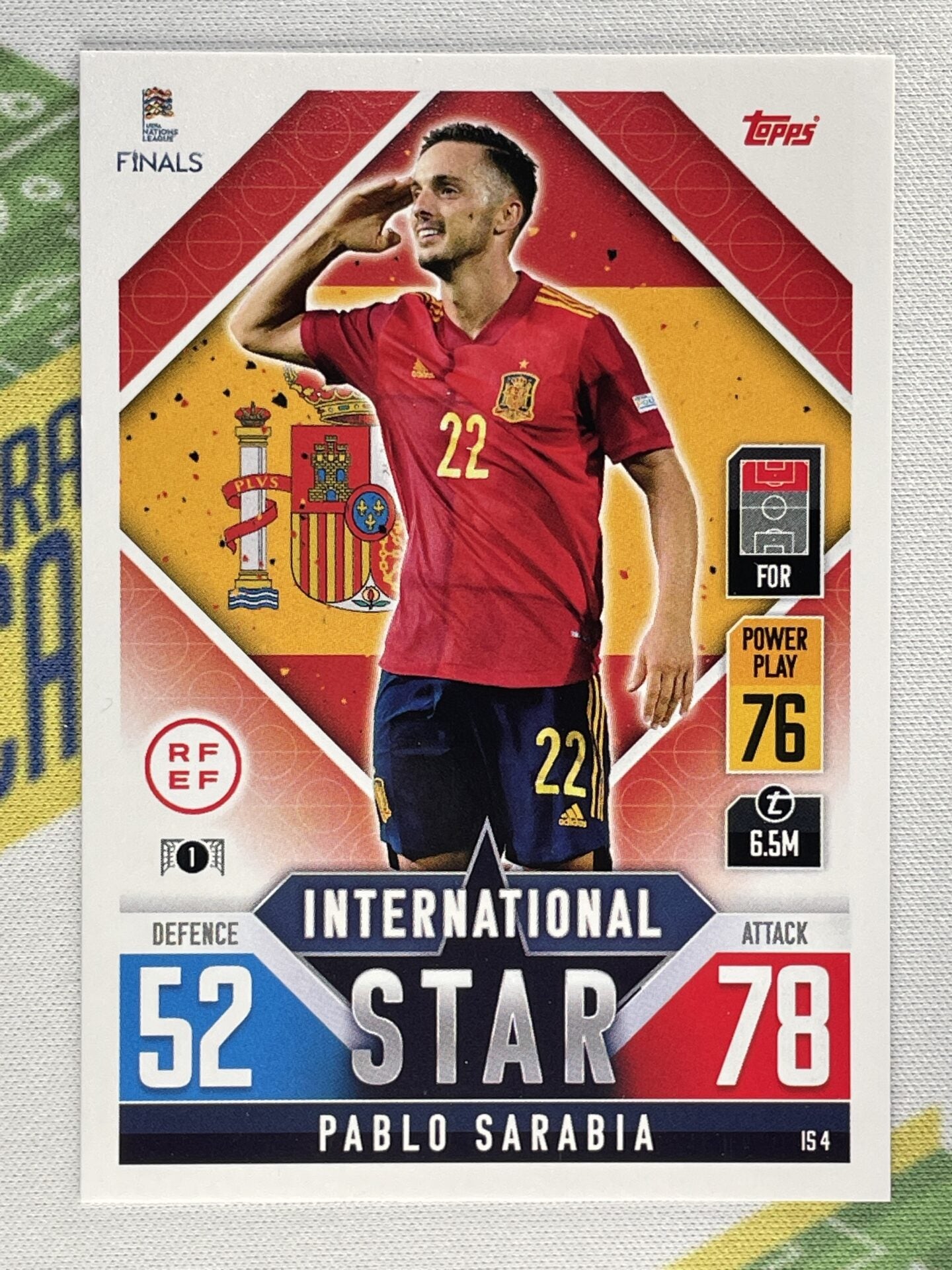 Pablo Sarabia Spain Topps Match Attax 101 Road to Nations League 2022 Card