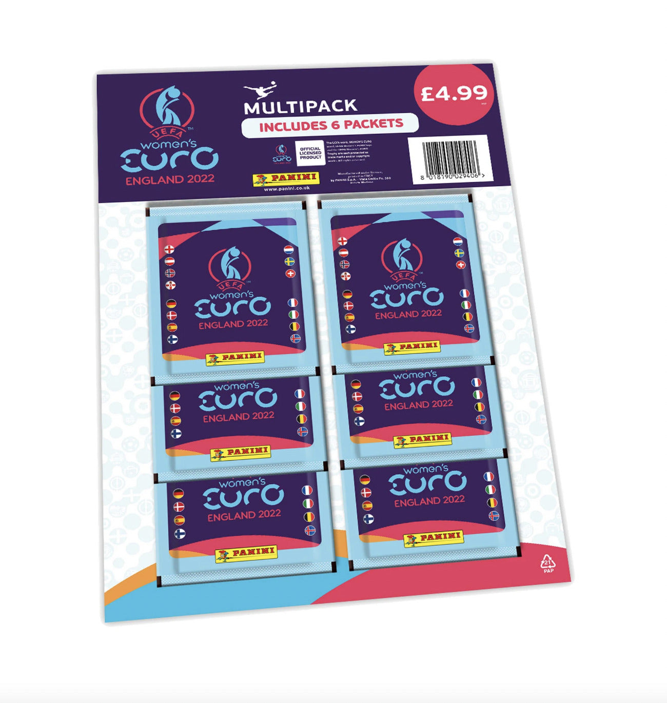 Panini UEFA Womens Euro England 2022 Multipack 6 Packs