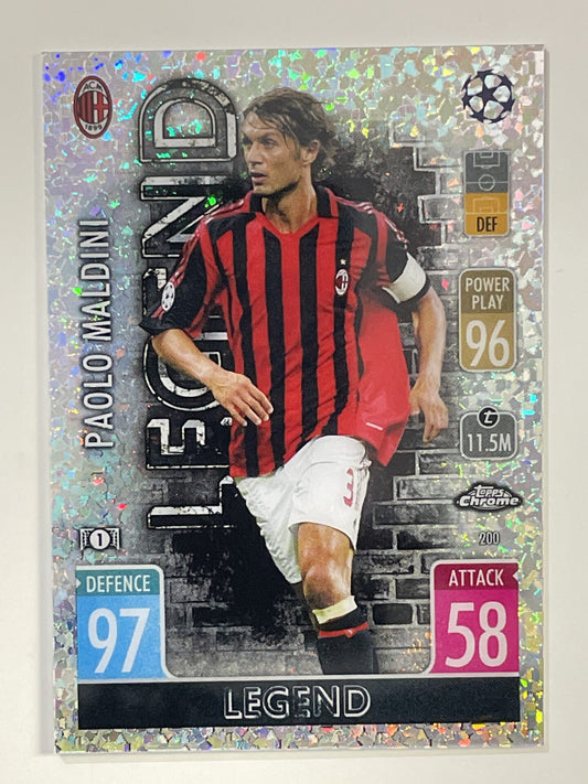 Paolo Maldini Legend Speckle Refractor Topps Match Attax Chrome 2021 2022