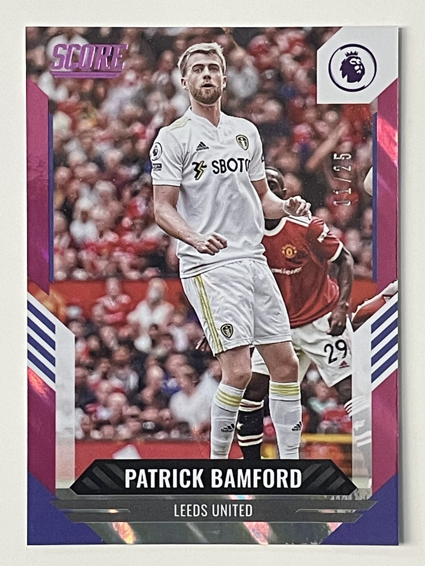 Patrick Bamford Leeds United Base Pink Lava Parallel Panini Premier League Score 2021 2022