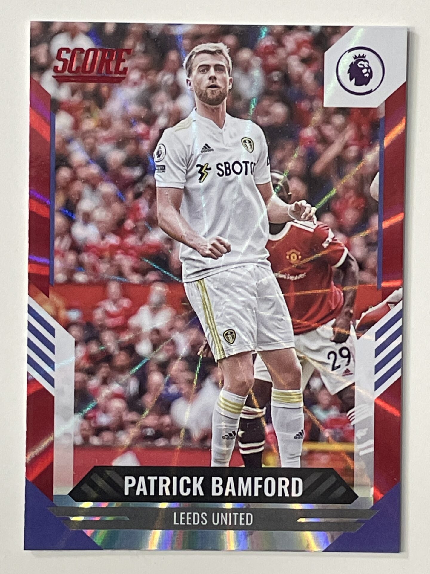 Patrick Bamford Leeds United Base Red Laser Parallel Panini Premier League Score 2021 2022