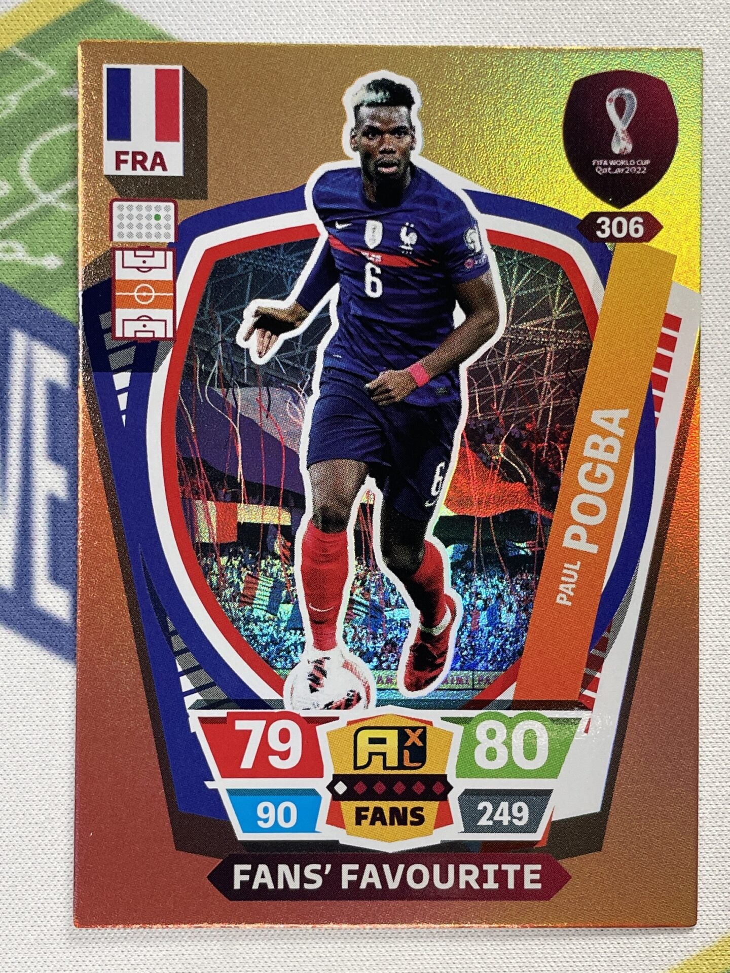 Paul Pogba France Fans Favourite Panini World Cup 2022 Adrenalyn XL Card