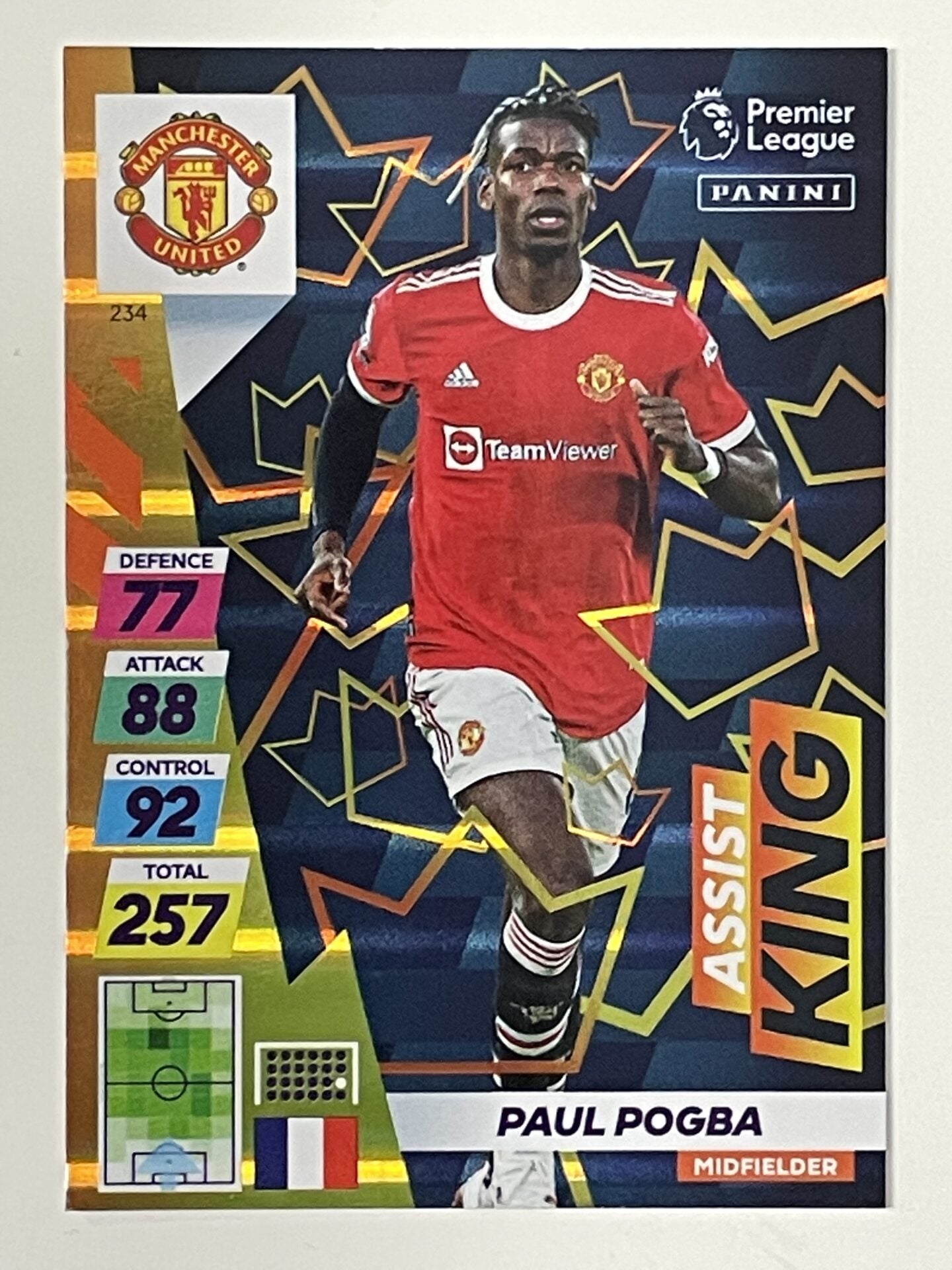 Paul Pogba Manchester United Assist King Panini Adrenalyn XL PLUS Premier League 2021 2022