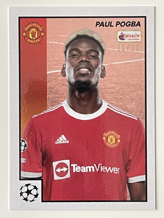 Paul Pogba Manchester United Base Parallel 01:10 Topps Merlin Heritage 97 UEFA Champions League Card