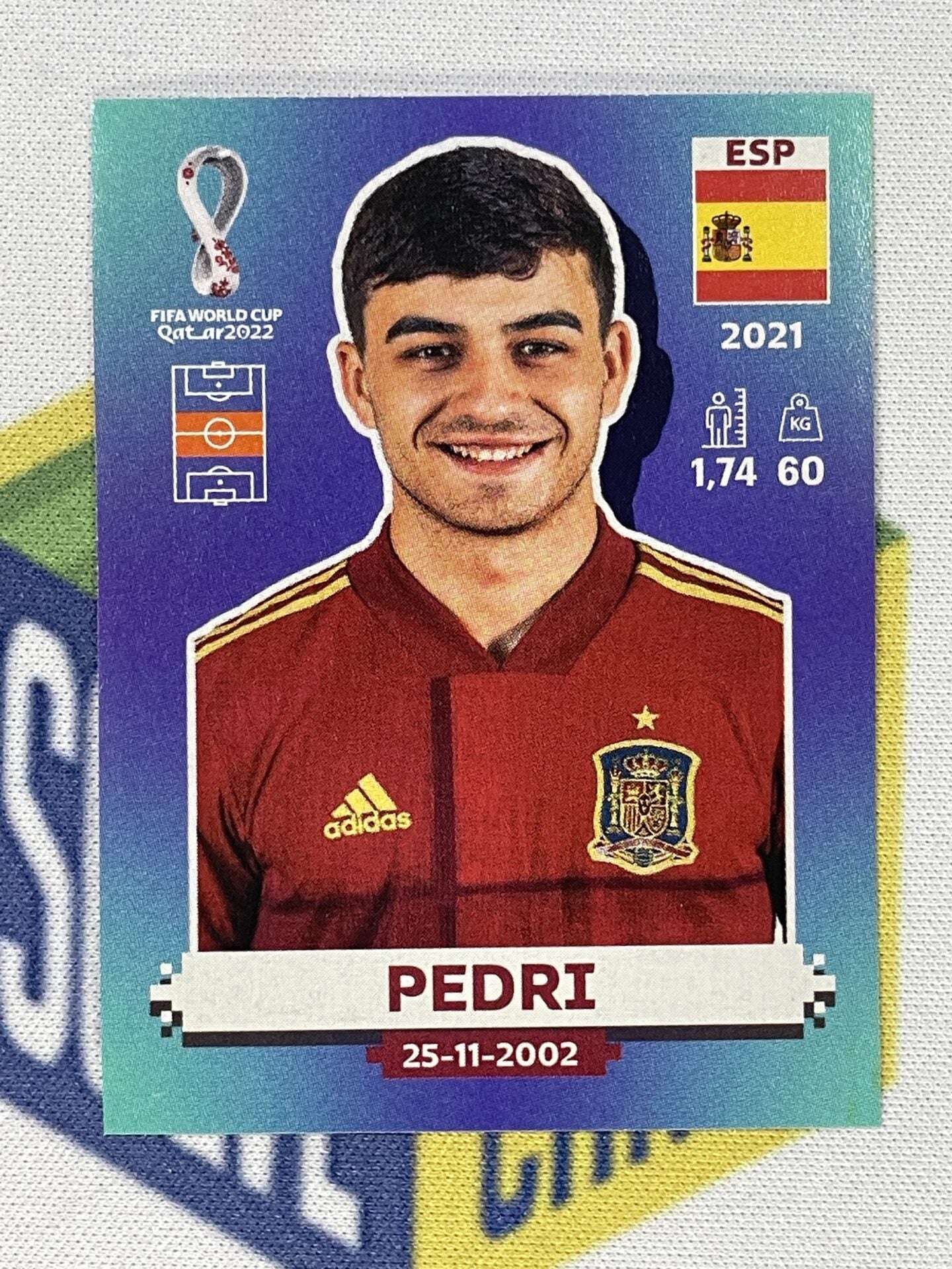 Pedri Spain Panini World Cup 2022 Qatar Stickers