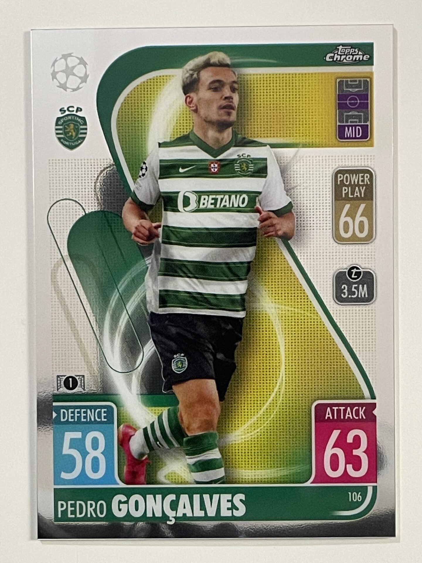 Pedro Goncalves Sporting CP Topps Match Attax Chrome 2021 2022 Football Card