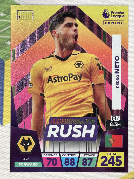 Pedro Neto Wolves Adrenalyn Rush Panini Premier League Adrenalyn XL 2023 Card