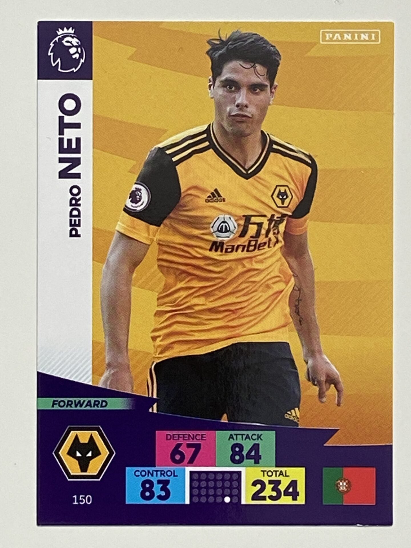 Pedro Neto (Wolves) Football Card &#8211; Premier League Adrenalyn XL 2020:21