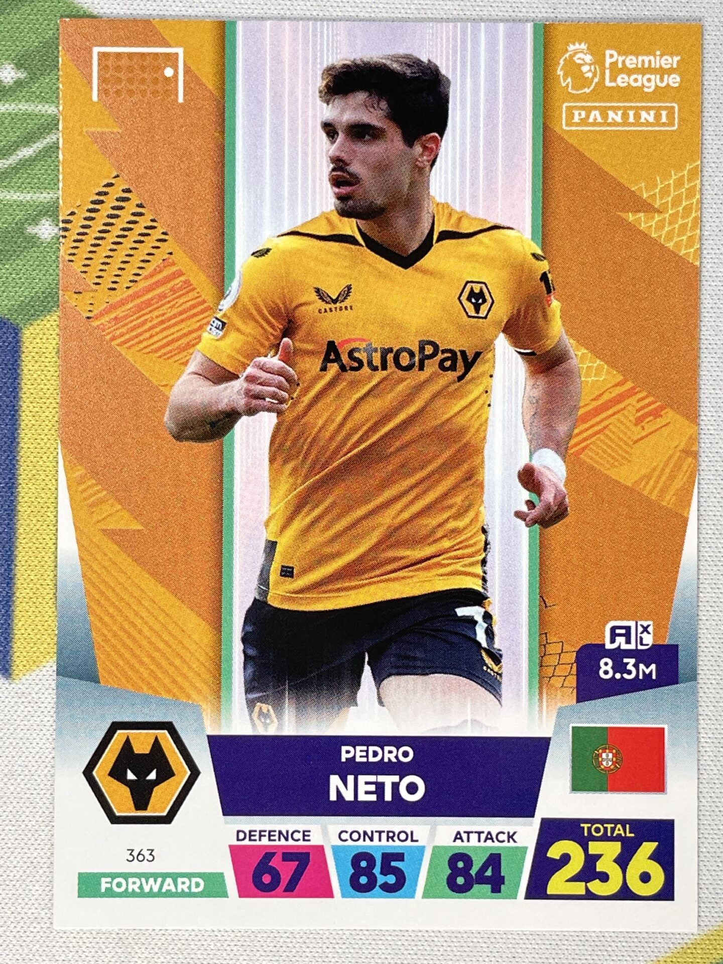 Pedro Neto Wolves Panini Premier League Adrenalyn XL 2023 Card