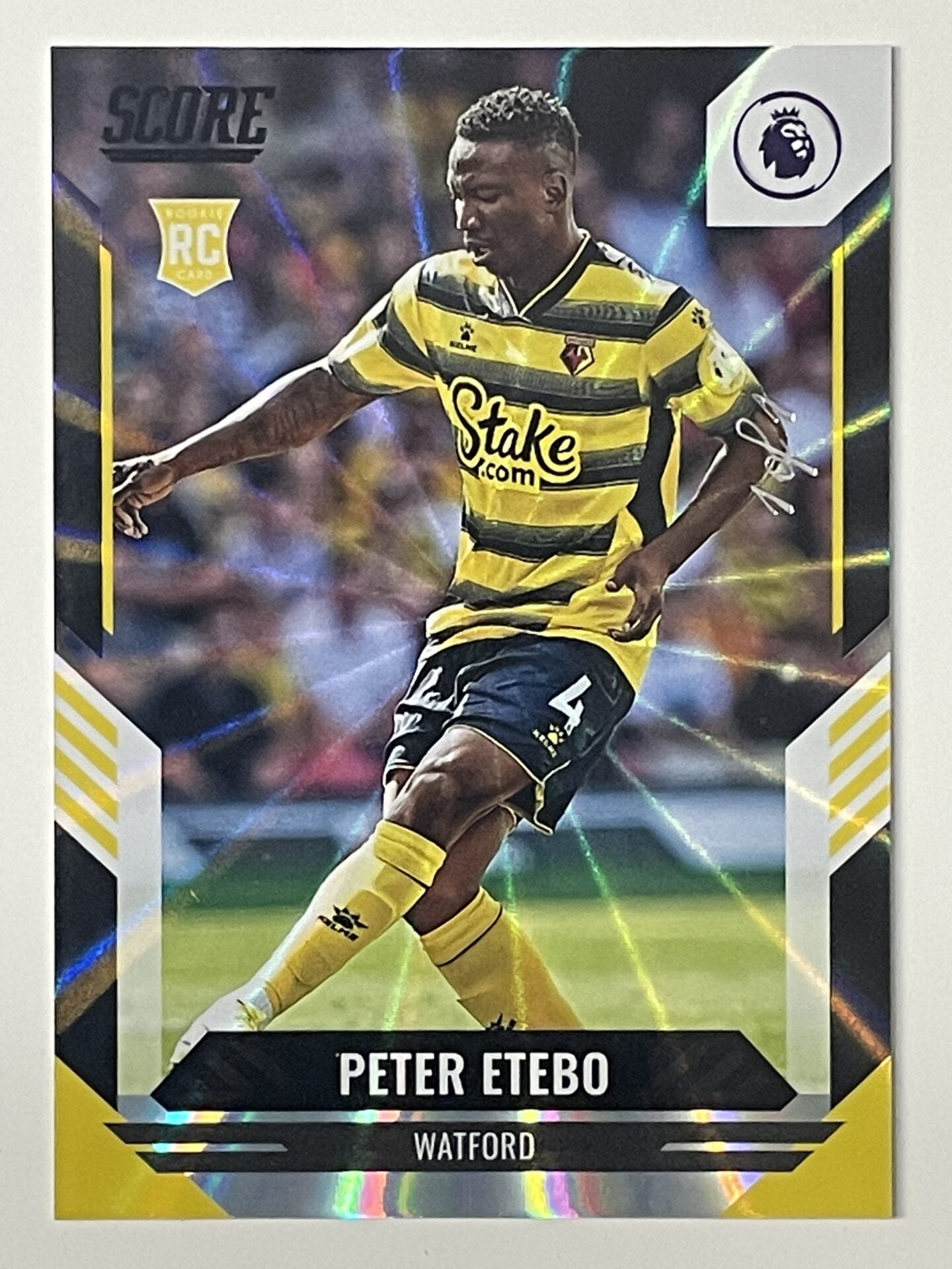 Peter Etebo Watford Base Black Laser Parallel Panini Premier League Score 2021 2022